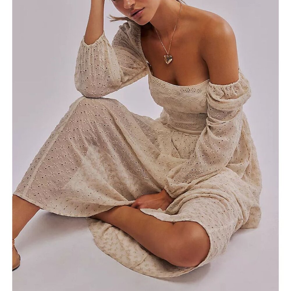 Free People Cream Maxi Dress